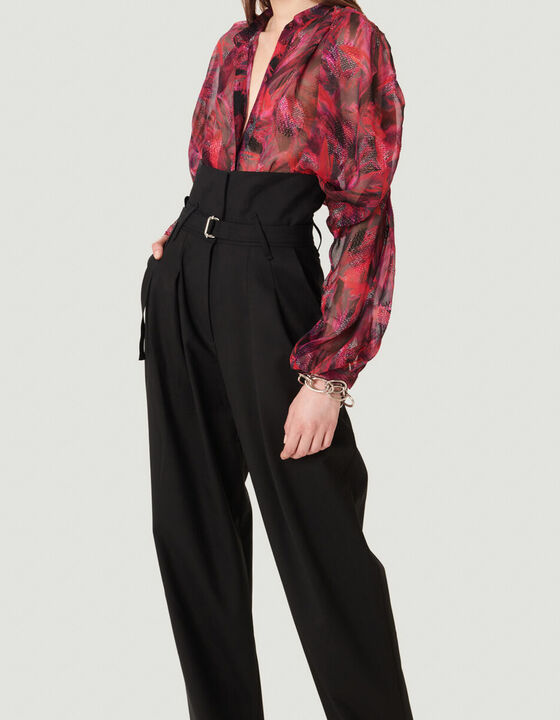 PAULHI SHEER PRINTED BLOUSE TOP